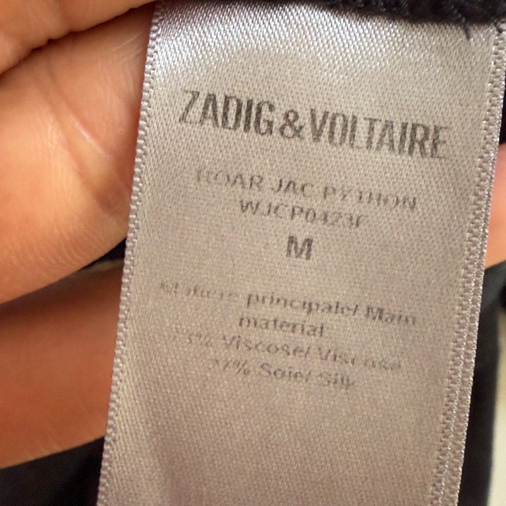 Zadig & Voltaire Black Maxi Dress Long Sleeve  Roar Jac Python Silk Blend Med - Picture 12 of 12